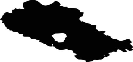 Vichugsky District Russia silhouette map vector