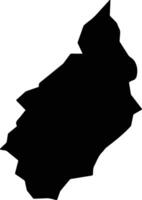 Wangphu Bhutan silhouette map vector