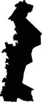 Wassa Amenfi West Ghana silhouette map vector