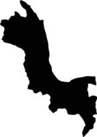 Xinshe District Taiwan silhouette map vector