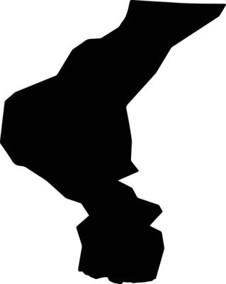 Yechengxian China silhouette map