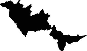 Yilo Krobo Ghana silhouette map vector