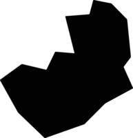 Yongningxian China silhouette map vector