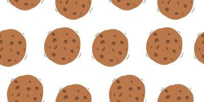 A pattern of cookies on a white background vector