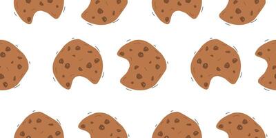 A pattern of cookies with brown spots vector