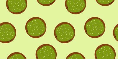 macha donuts seamless pattern food vector