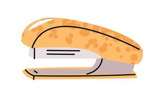 Stapler in Flat Design on White Background. Office and School Stationery Essential for Paperwork, Classroom Projects, and Business Supplies. Perfect for Workplace Branding, Stickers, and Social Media. vector