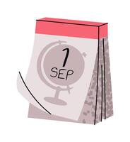 Flat Design Calendar Icon with September 1 Date. Back to School Symbol for Planners, Schedules, and Academic Events. Perfect for School Calendars, Educational Apps, and Teacher Planning Materials vector