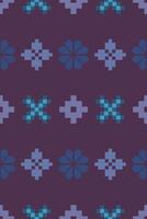 Playful Pixel Colorful Flower Pattern vector