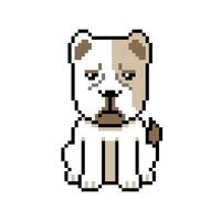 Pixel art a dog in retro style vector