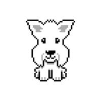 Pixel art a cute maltese dog in retro style vector