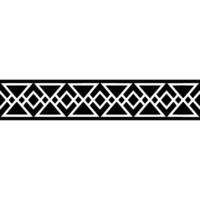 Geometric Deco Border, Black White Pattern - Linear vector