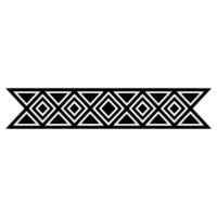 Geometric Deco Border, Minimalist Pattern, Black White - Diamonds vector