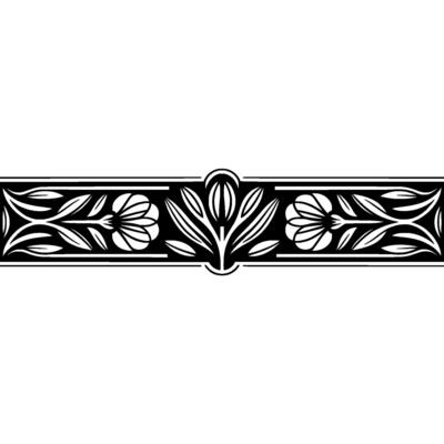Art Nouveau Floral Border, Elegant Decorative Element - Ornamental