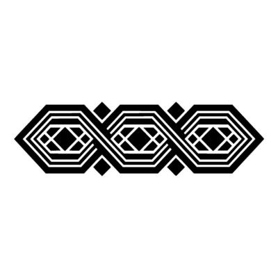 Geometric Deco Border, Layered Hexagon Pattern