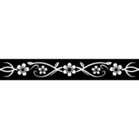 Elegant Floral Border, Vintage Style, Decorative Element, Grey vector