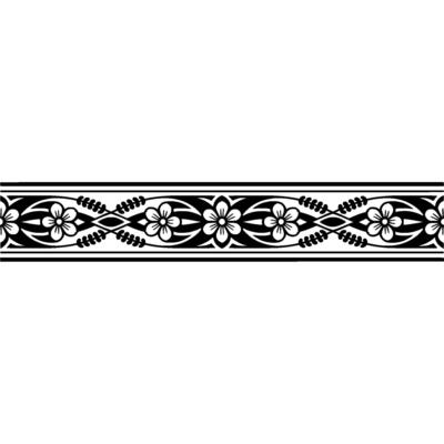 Intricate Floral Border, Vintage Style, Decorative Element - Linear