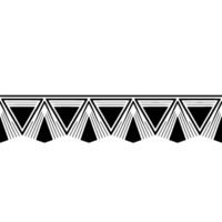 Geometric Deco Border, Minimalist , Black White, Triangles vector