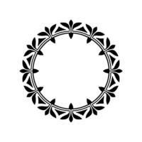 Elegant Botanical Circle Frame, Vintage Style, Circular vector
