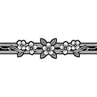 Elegant Floral Border, Vintage Style, Decorative Element - Linework vector