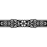 Elegant Floral Border, Vintage Style, Decorative Trim, Lineart vector