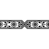 Art Deco Floral Border, Elegant Element, Linear vector