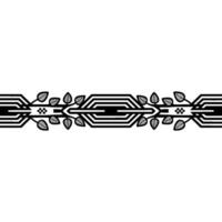 Geometric Deco Leaf Border Elegant Element vector
