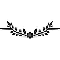 Elegant Floral Border, Vintage , Minimalist Illustration - Leaf vector