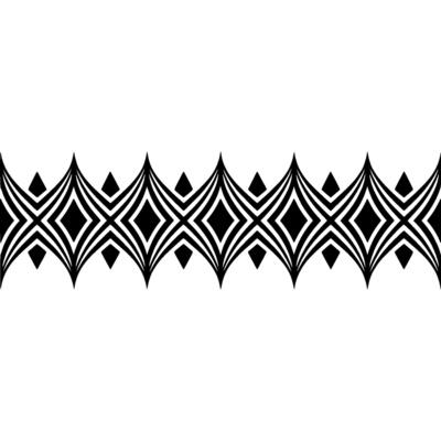 Geometric Wave Border, Minimalist Black White