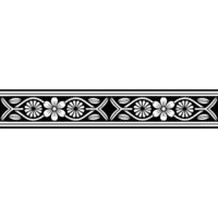 Art Nouveau Floral Border, Elegant Decorative Element - Linear vector