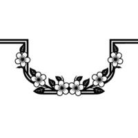 Elegant Floral Border, Japanese , Minimalist Motif - Decorative vector