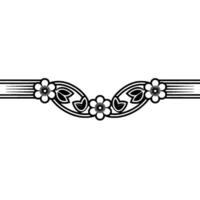 Art Deco Floral Border, Elegant Element - Linear vector