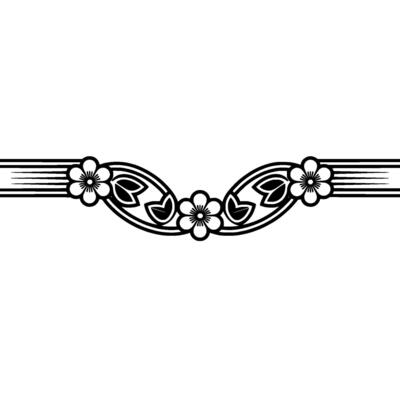 Art Deco Floral Border, Elegant Element - Linear
