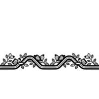 Elegant Botanical Border, Vintage Style, Wave vector