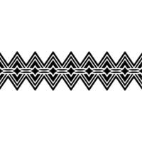 Geometric Deco Border, Stylized Black White Pattern - Linear vector
