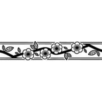 Elegant Sakura Branch Border, Minimalist Japanese vector