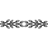 Stylized Laurel Branch Border, Minimalist, Foliage vector