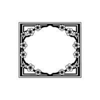 Elegant Floral Square Frame, Minimalist, Decorative vector