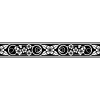 Intricate Floral Border, Japanese-Inspired, Pattern vector