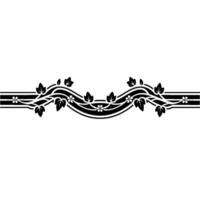 Elegant Botanical Border, Art Deco Style, Vine vector