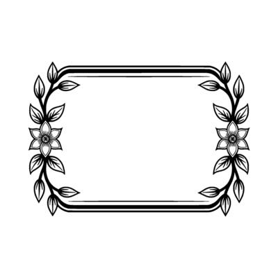 Elegant Floral Frame, Vintage Botanical Border - Decorative