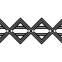 Geometric Deco Border, Minimalist Black White Pattern - Geometry vector