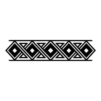 Geometric Deco Border Stylized Diamond Pattern