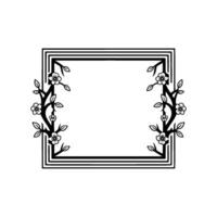 Elegant Floral Frame, Minimalist, Branch vector