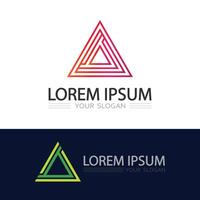 Geometric triangle symbol logo with clean lines for digital marketing business vector