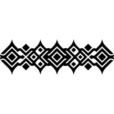 Geometric Tribal Border, Stylized Black Pattern, Diamond