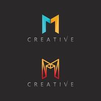 Artistic M Letter Logo for Creative Portfolio and Design Studio Branding vector