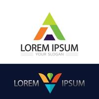 Unique Prismatic Triangle Emblem with Rainbow Style Logo Concept vector