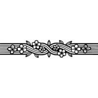 Elegant Floral Border, Minimalist , Decorative Element, Line vector
