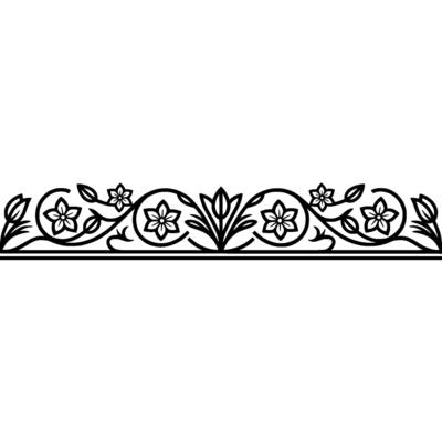 Elegant Floral Border, Vintage , Decorative Element, alternate version 213